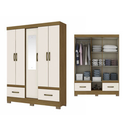 ROPERO ABBA B60 5 PUERTAS BRIZ NATURE/OFF WHITE