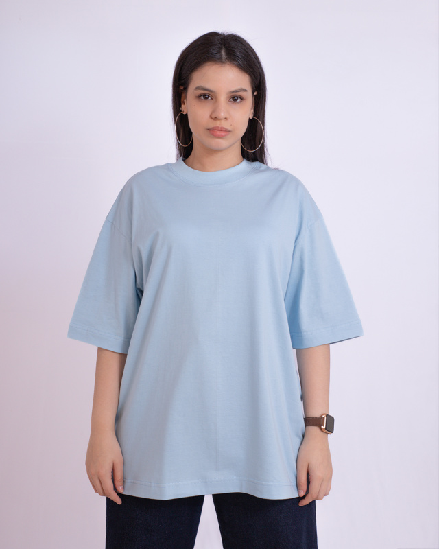 Remera Oversize Celeste