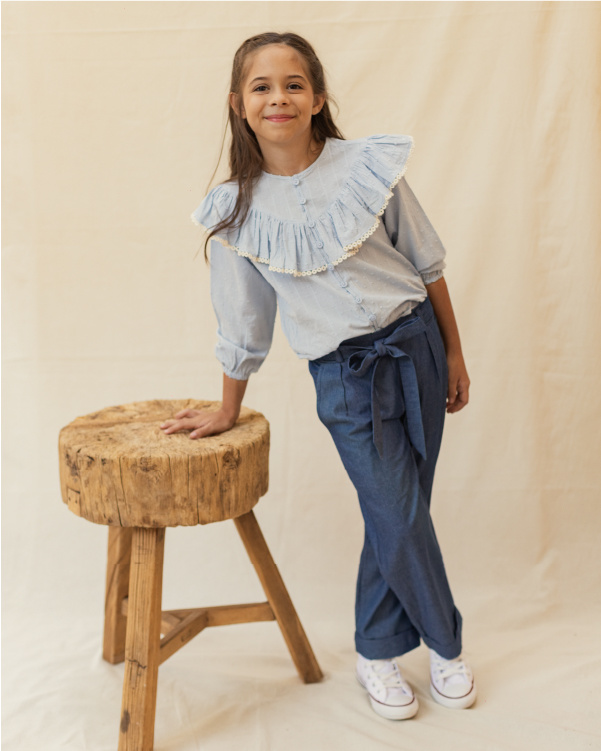 Camisa Marie Kids Blue Sky