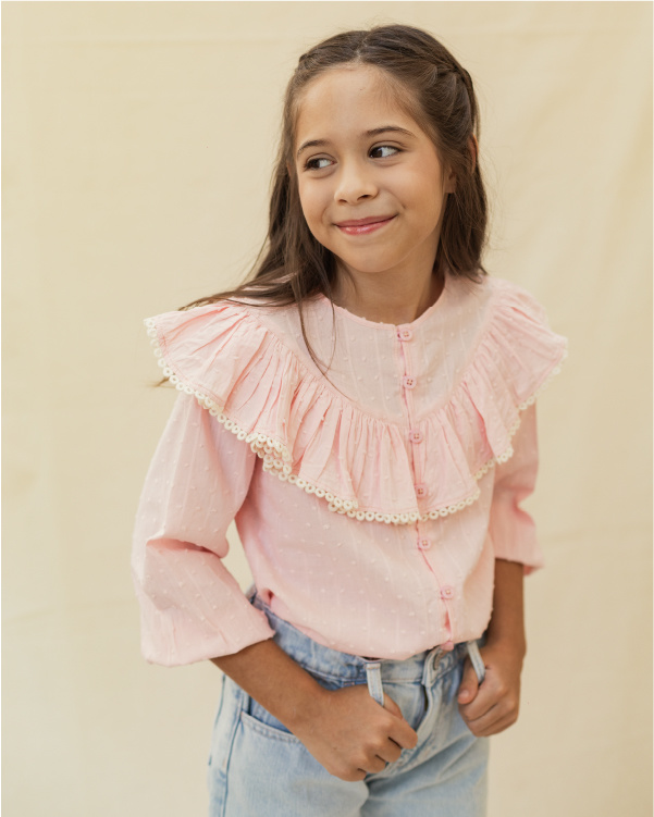 Camisa Marie Kids Baby Pink