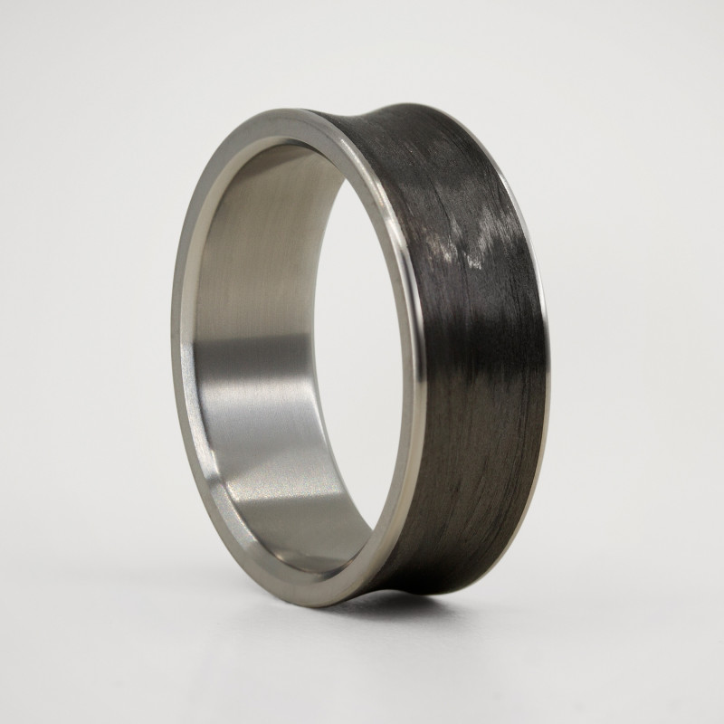 ANILLO CÓNCAVO FIBRA DE CARBONO Y TITANIO