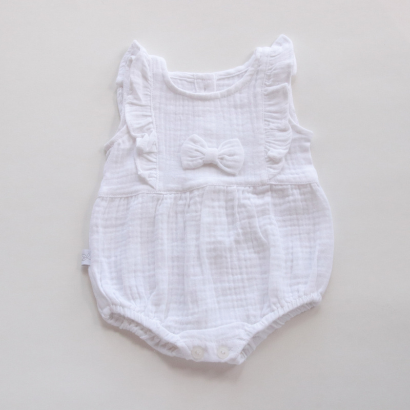 Babuchona de Baby Cotton con Volados y Moño Altea 1537 Blanco