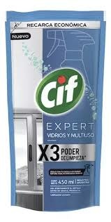 Limpiador CIF Expert Vidrios y Multiuso 450ML Recarga