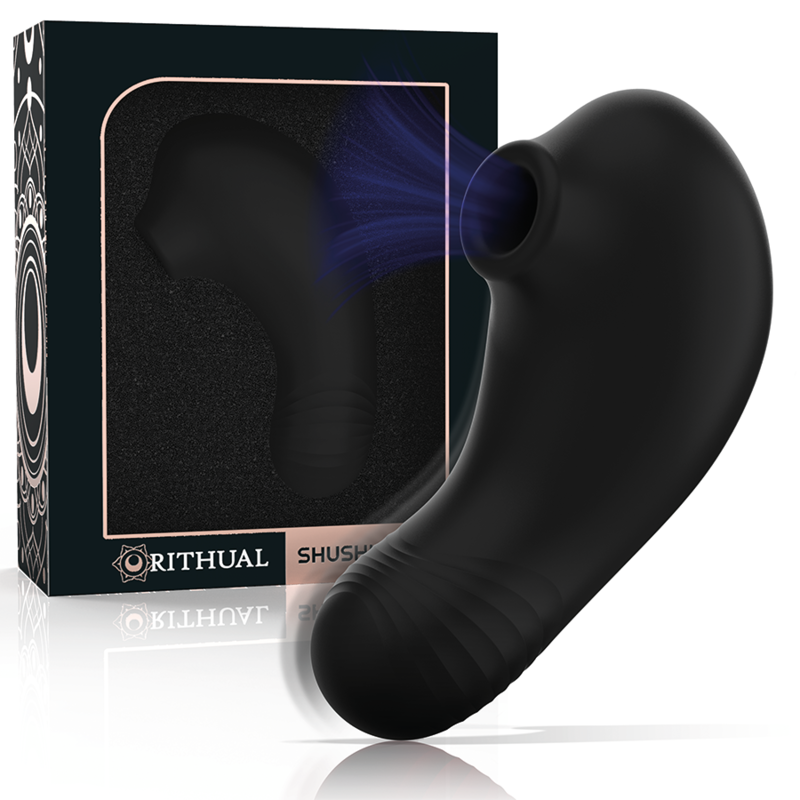 RITHUAL - SHUSHU PRO POCKET ESTIMULADOR CLITORIS 2 POTENTES MOTORES NEGRO