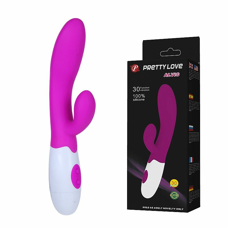 VIBRADOR PUNTO G Y CLITORIS - ALVIS - SILICONA PURA - 30 NIVELES DE VIBRACIÓN - PRETTY LOVE