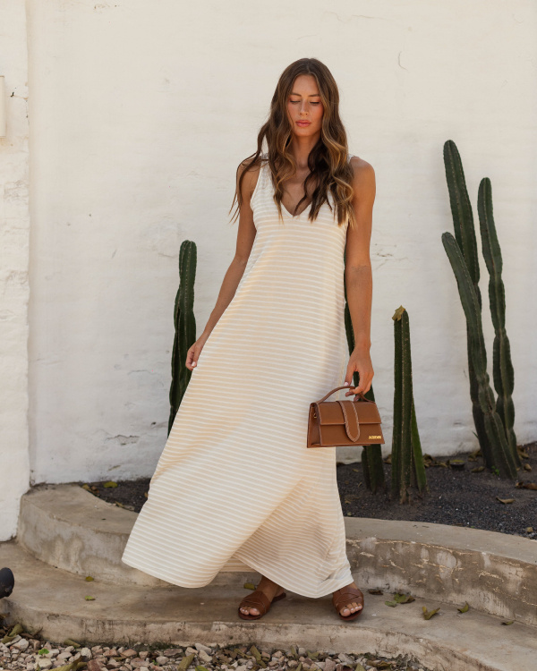 Vestido Blanes Stripes Nude