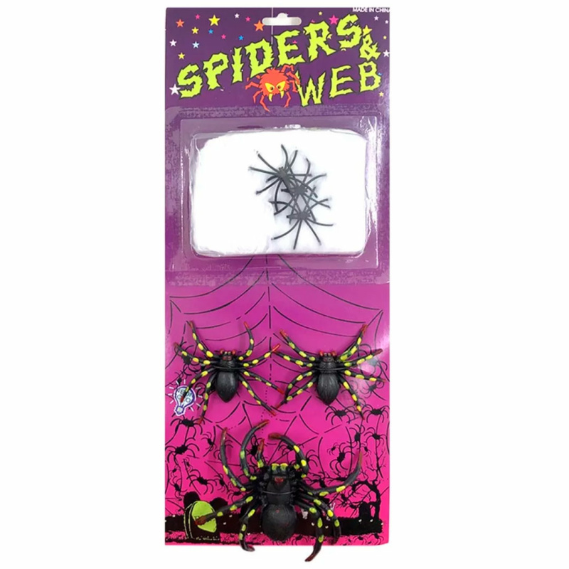 DECORACION HALLOWEEN - SET TELA ARAÑA EN BLISTER