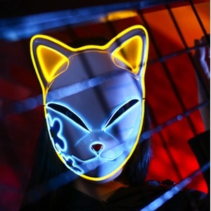 MASCARA HALLOWEEN C/LED GATO