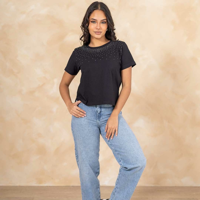 Remera Cropped C/ Brillo Cod.224520