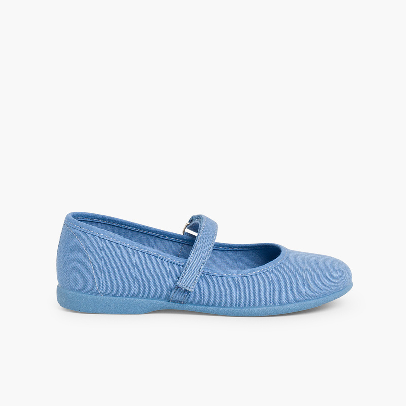 merceditas niña tela velcro fino azul