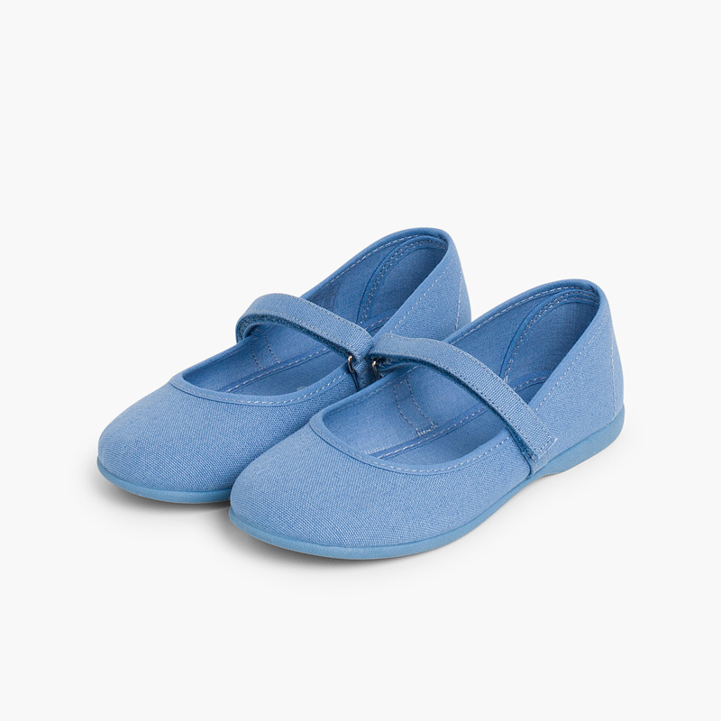 merceditas niña tela velcro fino azul