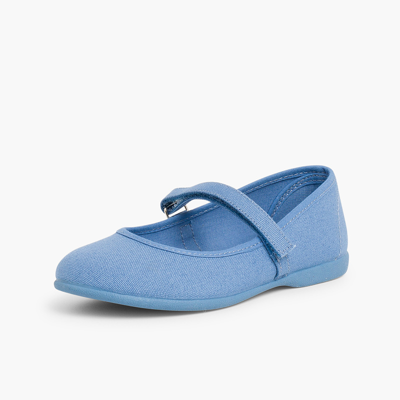 merceditas niña tela velcro fino azul