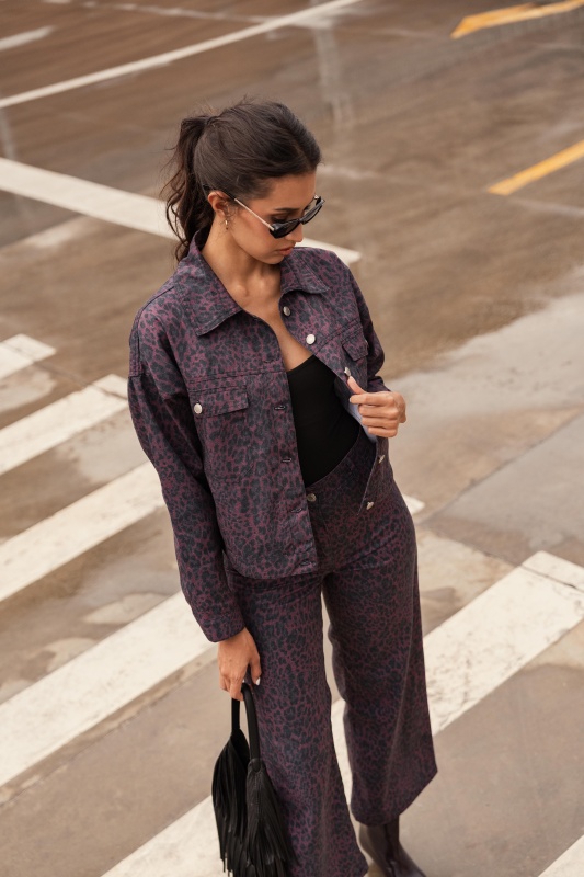 CAMPERA BRUNA MAROON WASHED DENIM