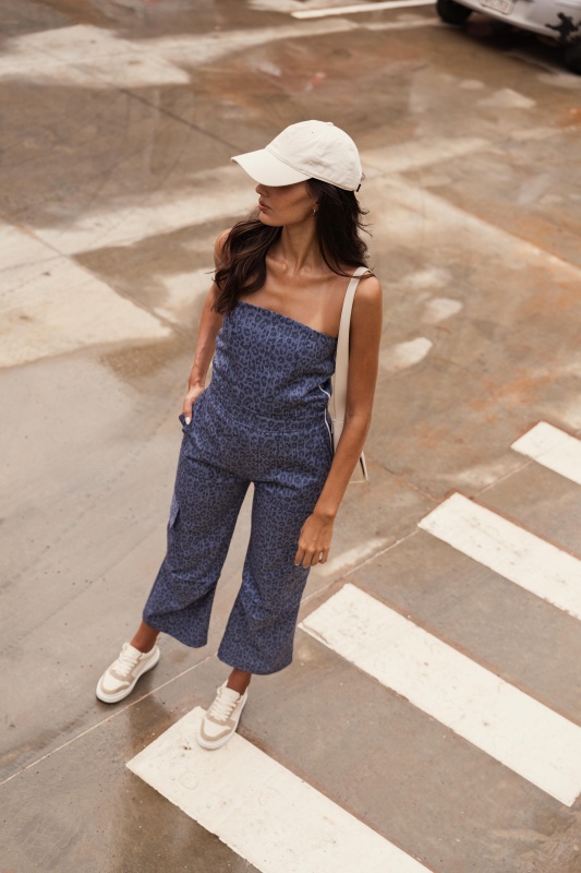 ENTERIZO MIRENA LEOPARD DENIM