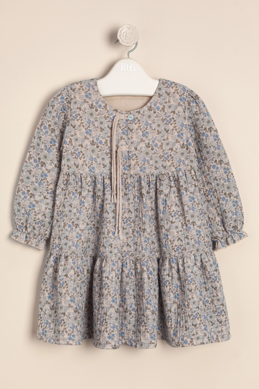 vestido de gasa doble estamp carmela