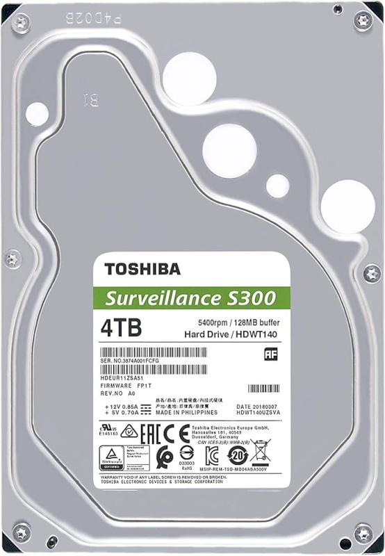 HD 3.5" Toshiba Surveillance S300 HDWT840 de 4TB 5400RPM 256MB