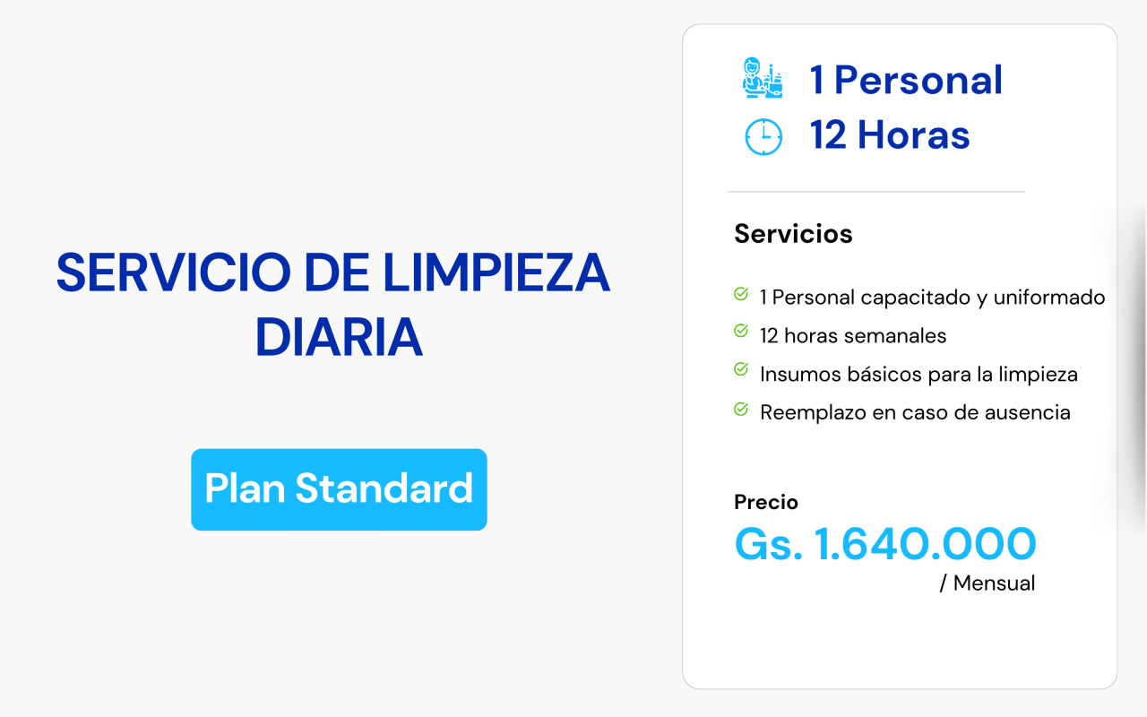 Limpieza Diaria 12 horas semanales
