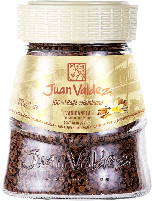Juan Valdez | Café Premium con Micromolido, Soluble Liofilizado de Colombia, Sabor Vainilla Canela | Frasco de 95g