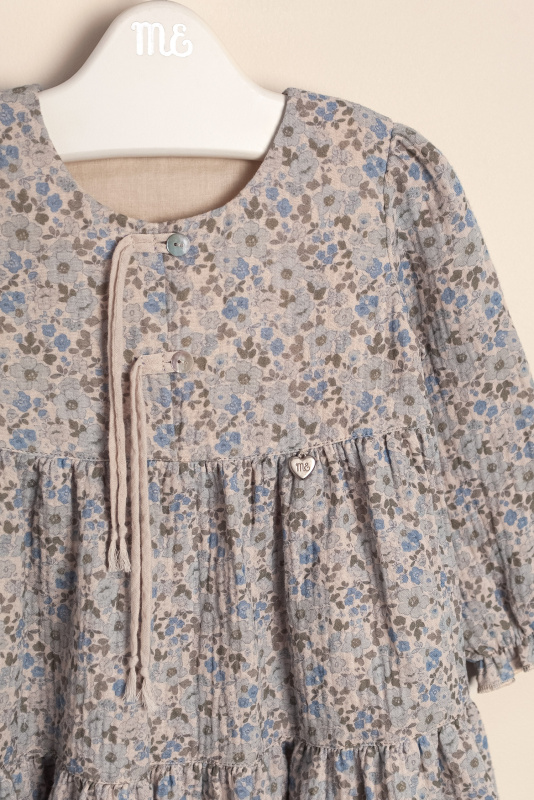 vestido de gasa doble estamp carmela