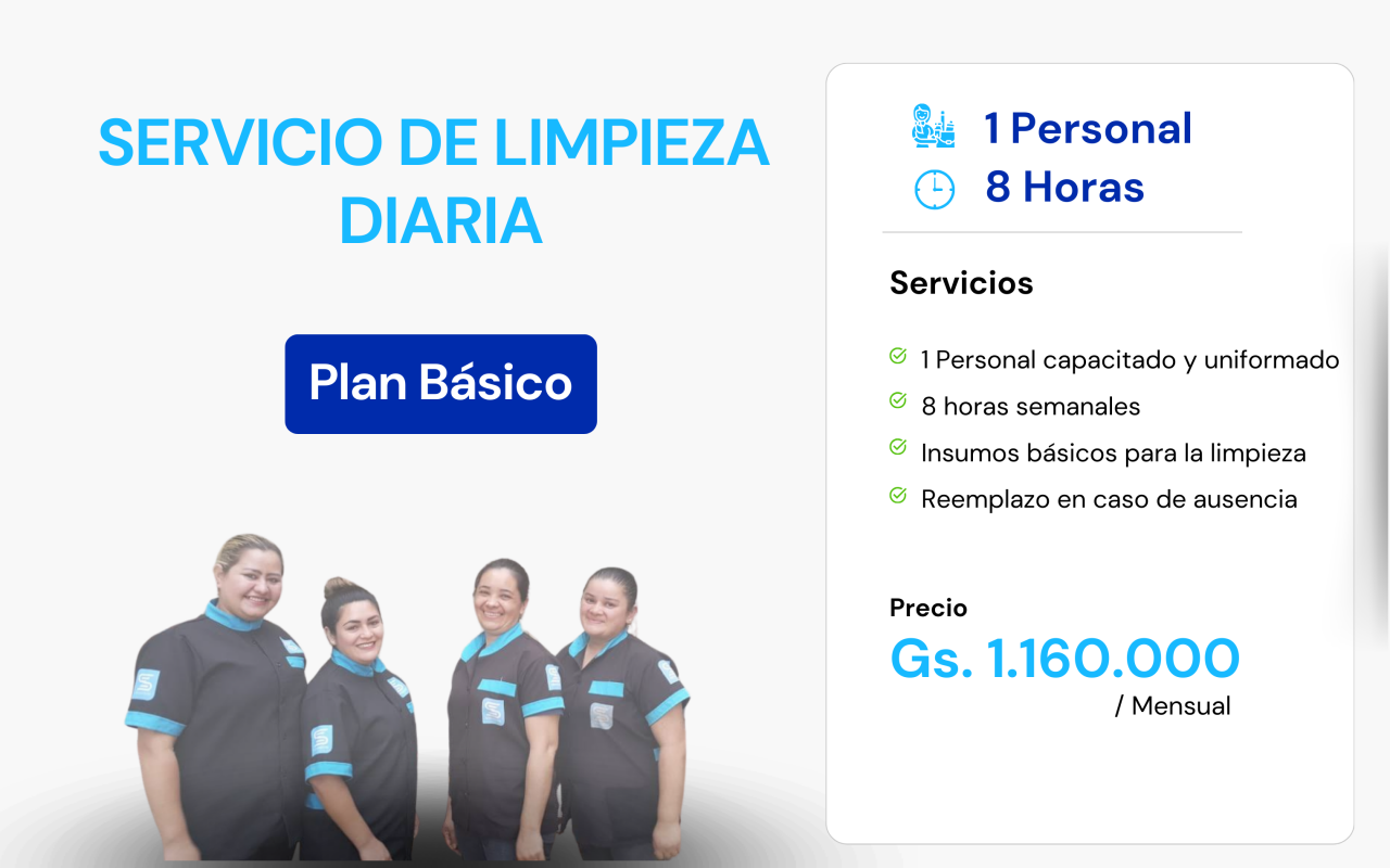 Limpieza Diaria 8 horas semanales