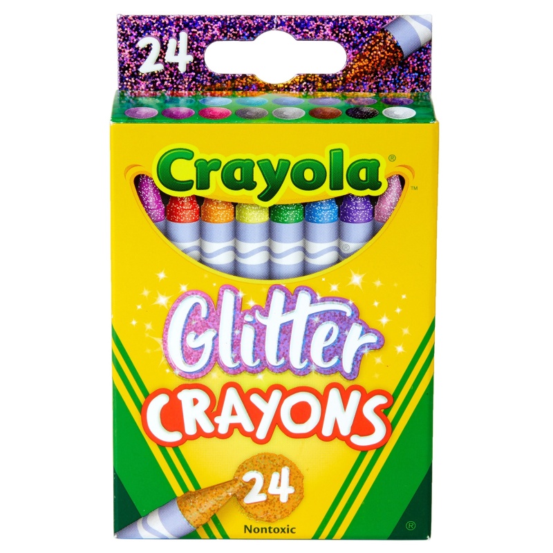 CRAYONES CON GLITTER 24 COLORES CRAYOLA