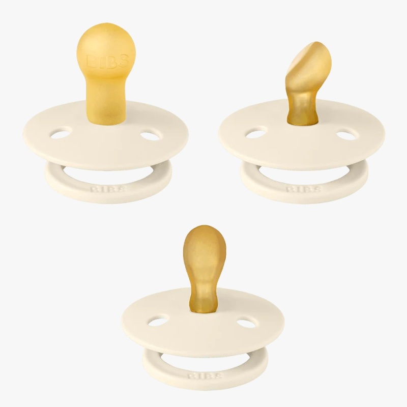 chupete bibs pacifers 3 pack ivory