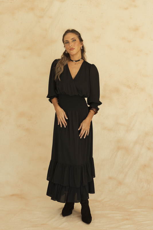 VESTIDO VALENTINA MAXI NOIR
