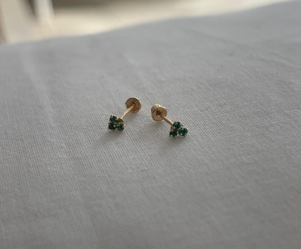 clover stone baby earrings