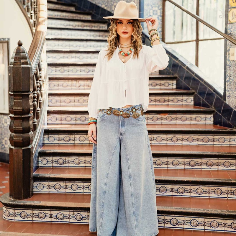 Wide Leg. Jeans Cod. 1250037