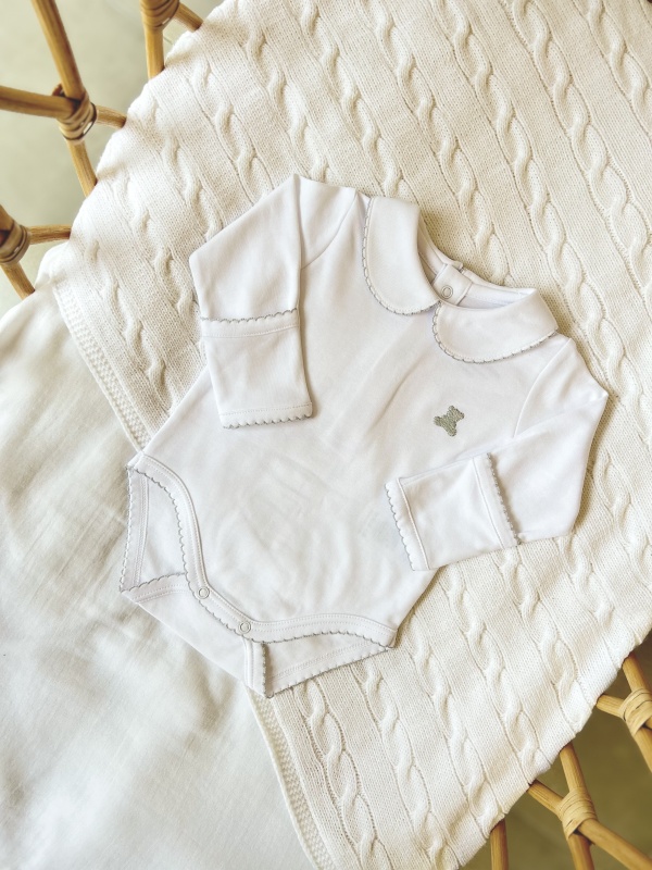 body pima cuello bebe ml bl/gris