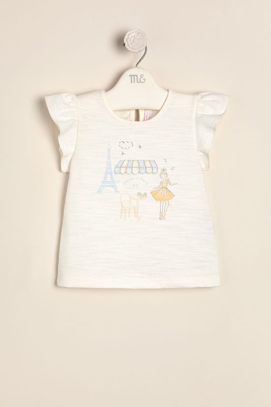 remera estampada bonjour paris crudo