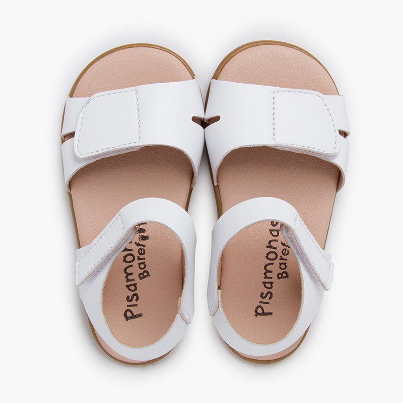 sandalias barefoot piel adherente blanco