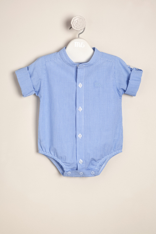 body camisa con cuello mao rayado agus