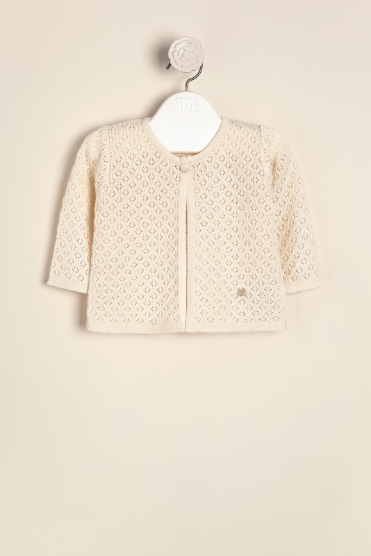 saco calado con detalle de bordado almy crudo