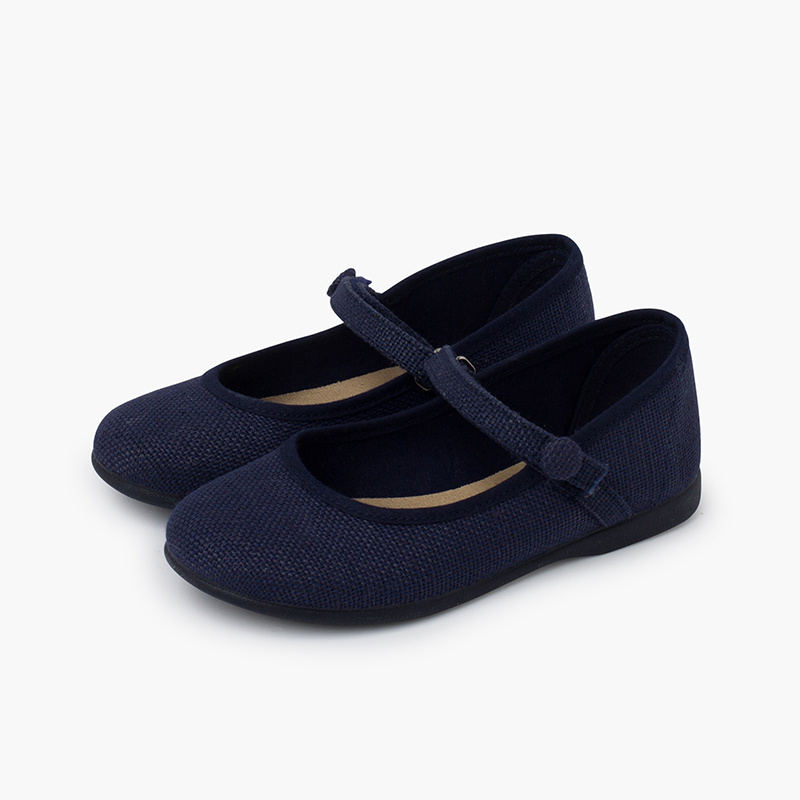 merceditas lino tira adherente boton azul